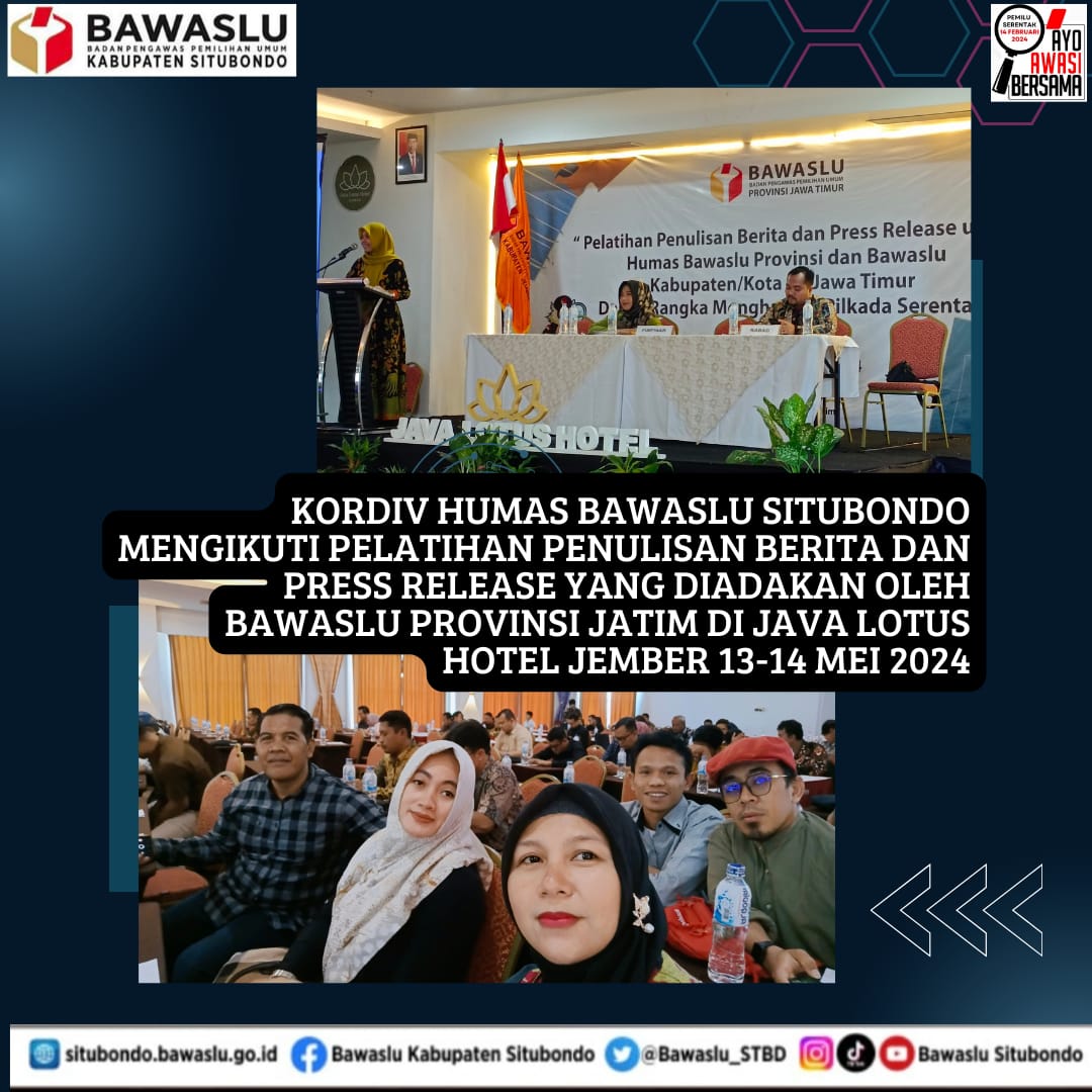 Bawaslu Situbondo Ikuti Pelatihan Penulisan Berita dan Pers Release