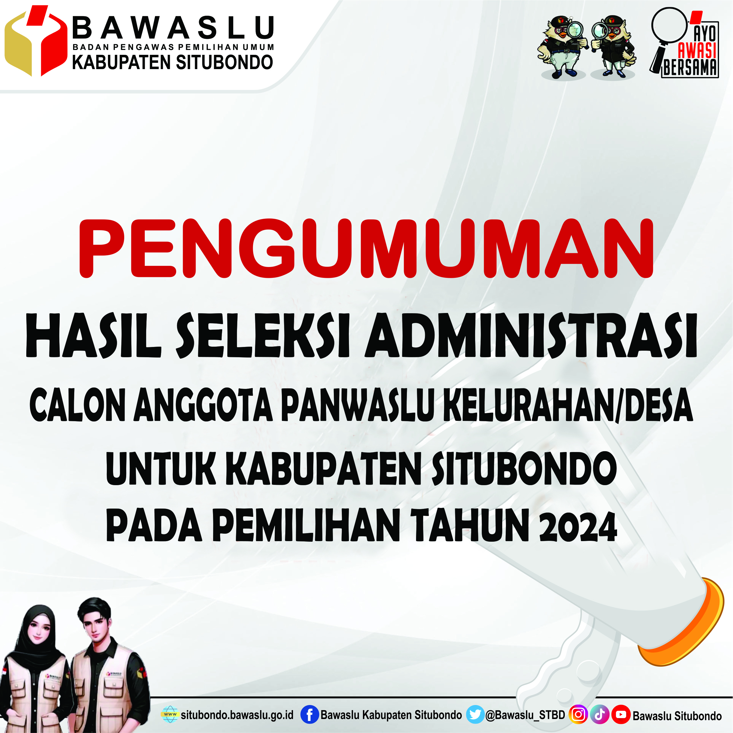 Pengumuman Hasil Seleksi Administrasi PKD Kabupaten Situbondo
